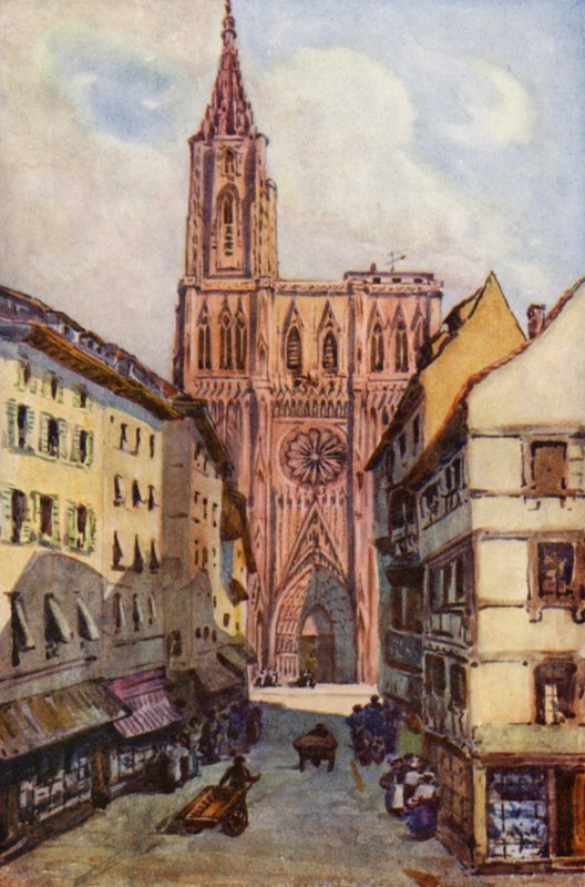 Rhen: Strassburg (färglitografi) av Effie Jardine