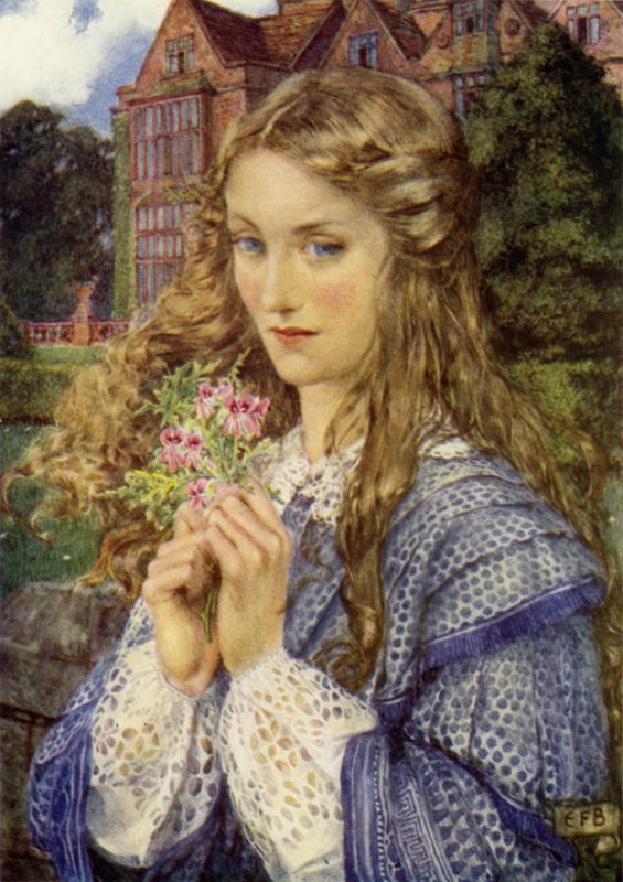 Evelyn Hope (färg litho) av Eleanor Fortescue Brickdale