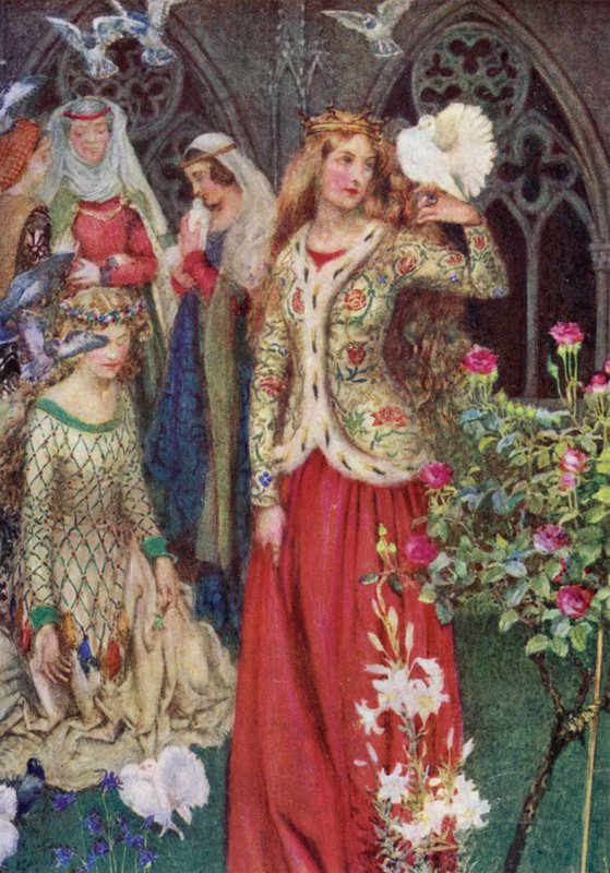 Guinevere (färg litho) av Eleanor Fortescue Brickdale