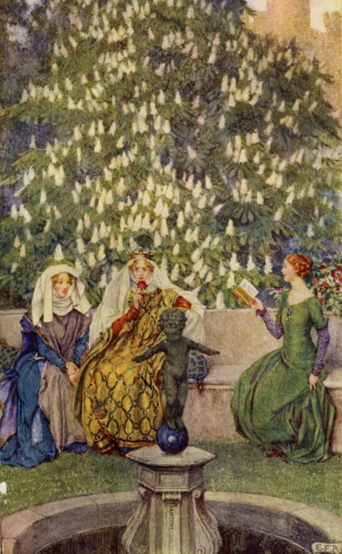 Guinevere (färg litho) av Eleanor Fortescue Brickdale