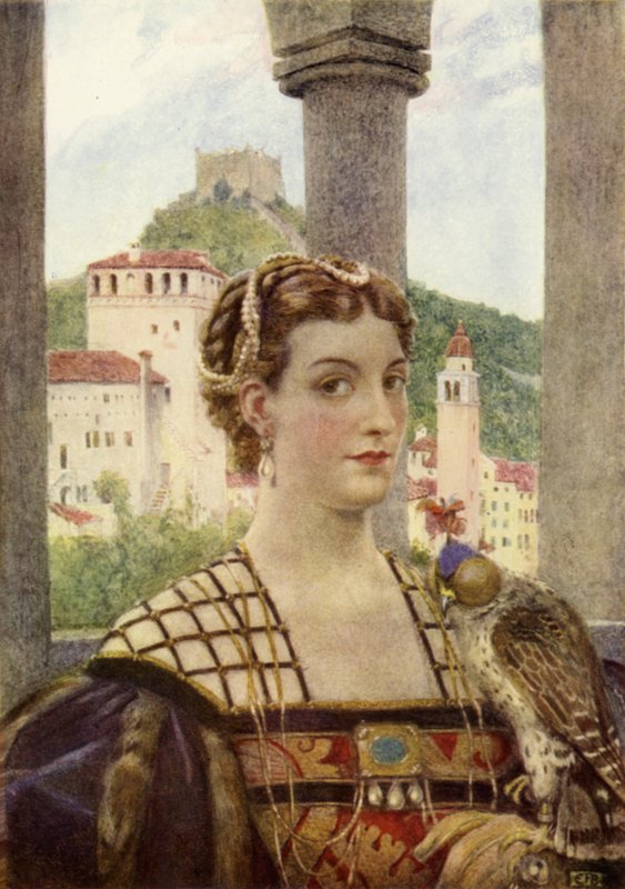 Kate the Queen (färg litho) av Eleanor Fortescue Brickdale