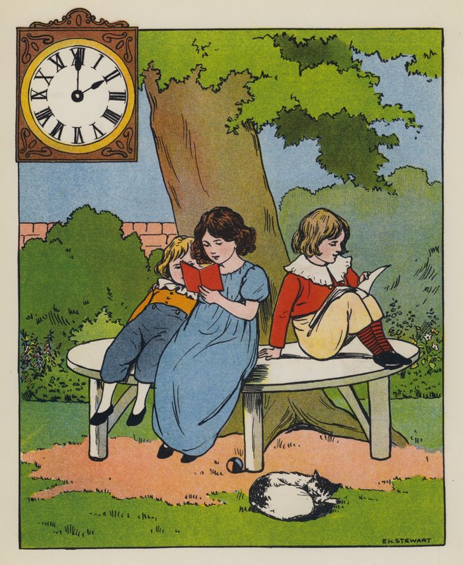 Lästid (lito i färg) av Elise H. Stewart