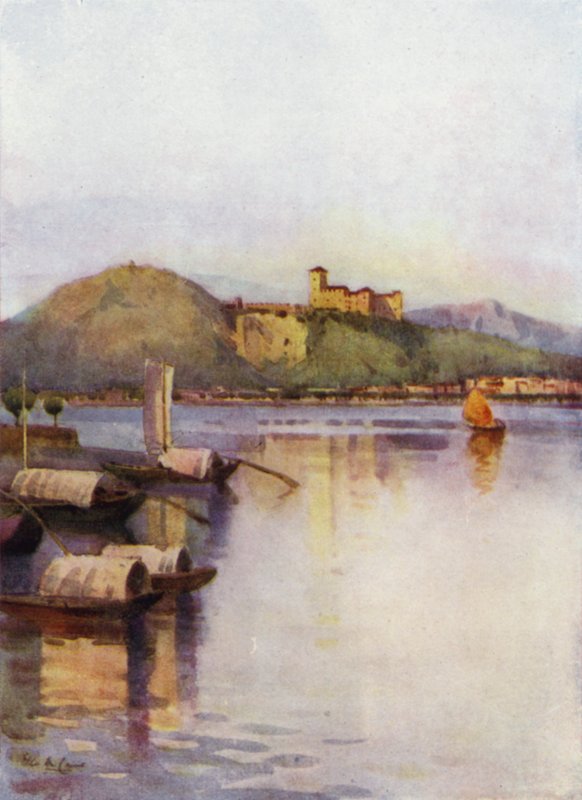 Angera, Lago Maggiore (färg litho) av Ella Du Cane