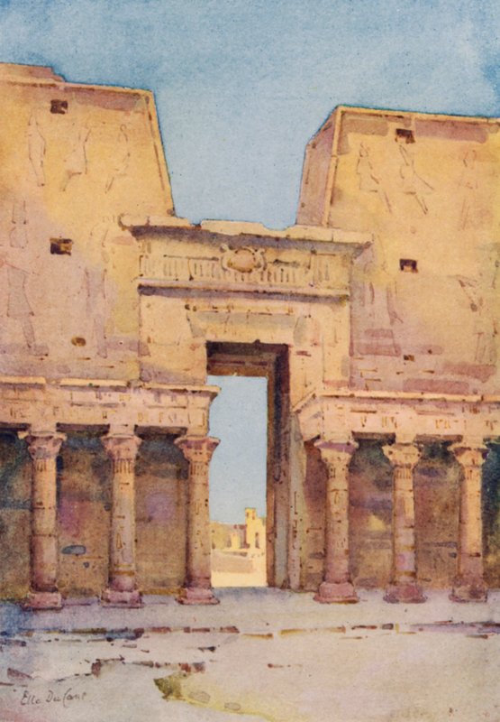 Edfu (färg litho) av Ella Du Cane