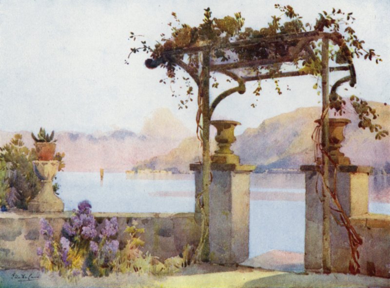 Limonta, Comosjön (färg litho) av Ella Du Cane