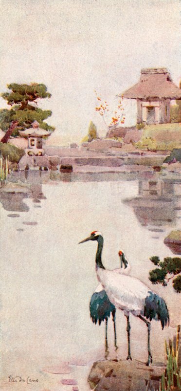 Storkarna (färg litho) av Ella Du Cane