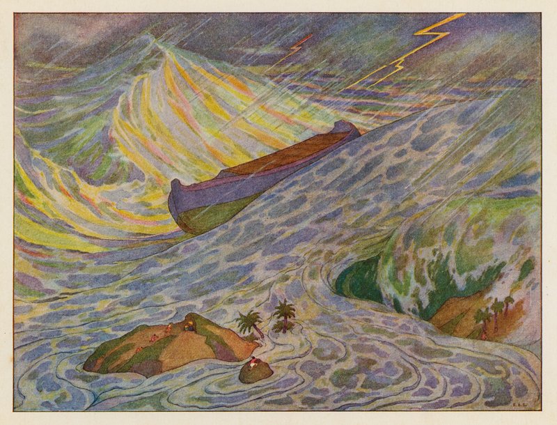 Noaks ark: syndafloden (färglitografi) av Elmer Boyd Smith