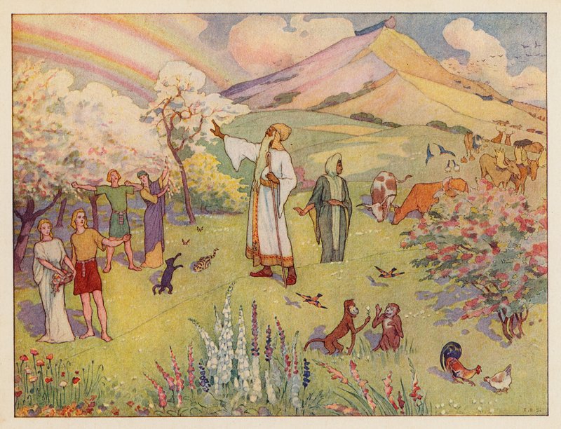 Noaks ark: Regnbågen (färglitografi) av Elmer Boyd Smith