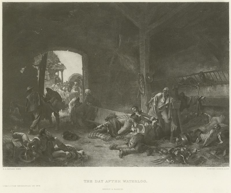 Dagen efter Waterloo (djuptryck) av Emile Antoine Bayard