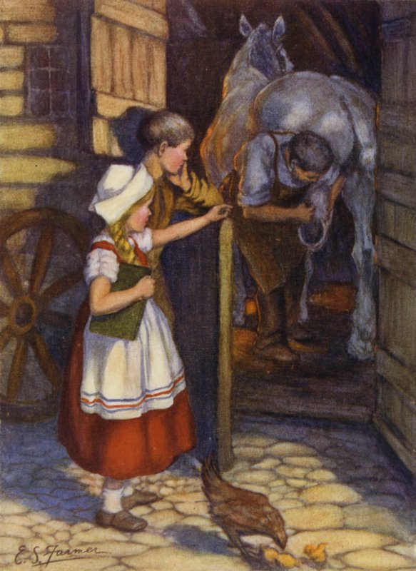 Evangeline och Gabriel i smedjan av Emily Farmer