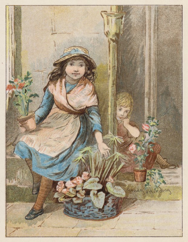 Vem ska köpa? (färg litho) av Emily Harding
