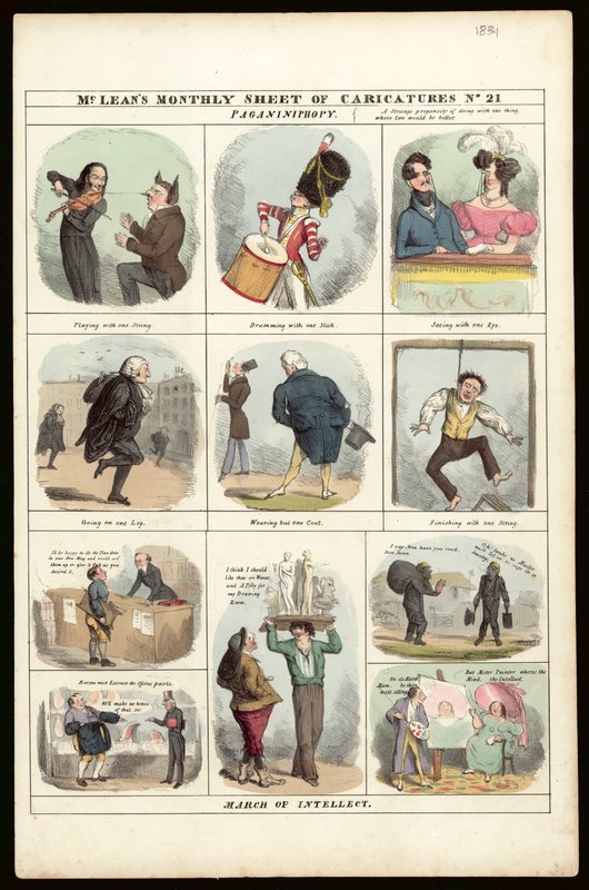 McLeans Monthly Sheet of Caricatures, nr 21 [1831] av English School
