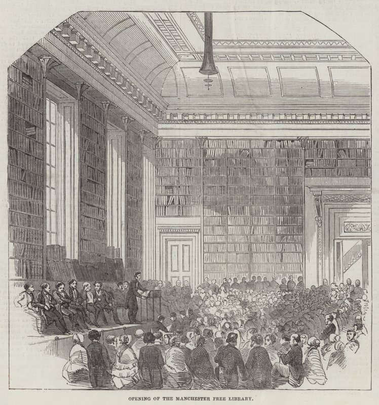 Öppnande av Manchester Free Library av English School