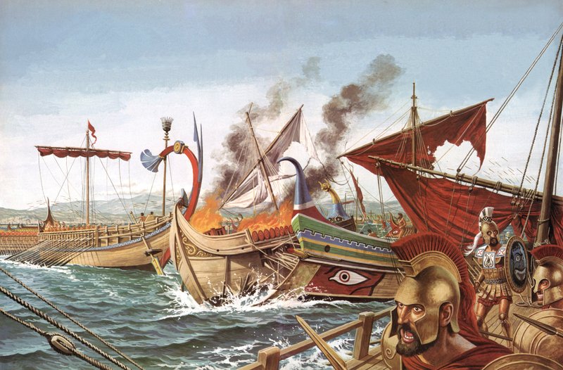 Slaget vid Salamis, 480 f.Kr av English School
