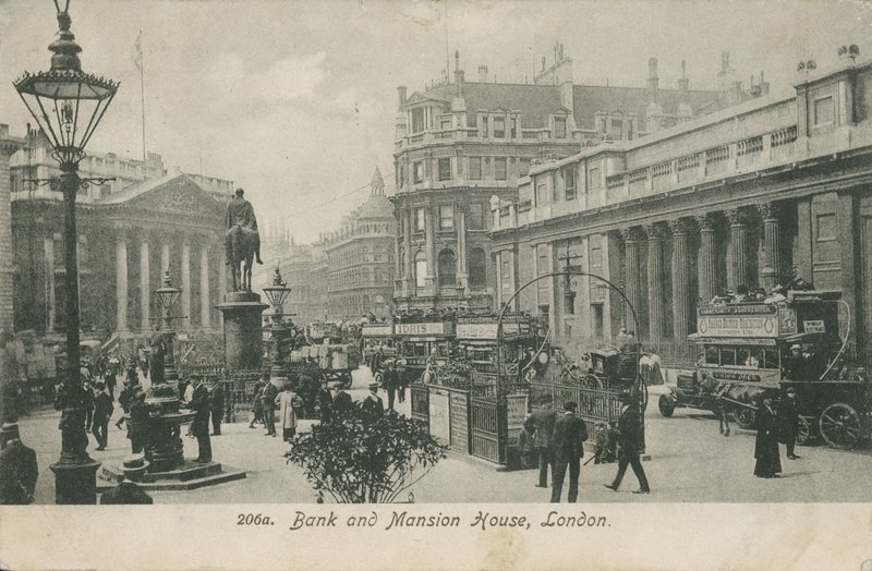 Bank and Mansion House, London av English Photographer