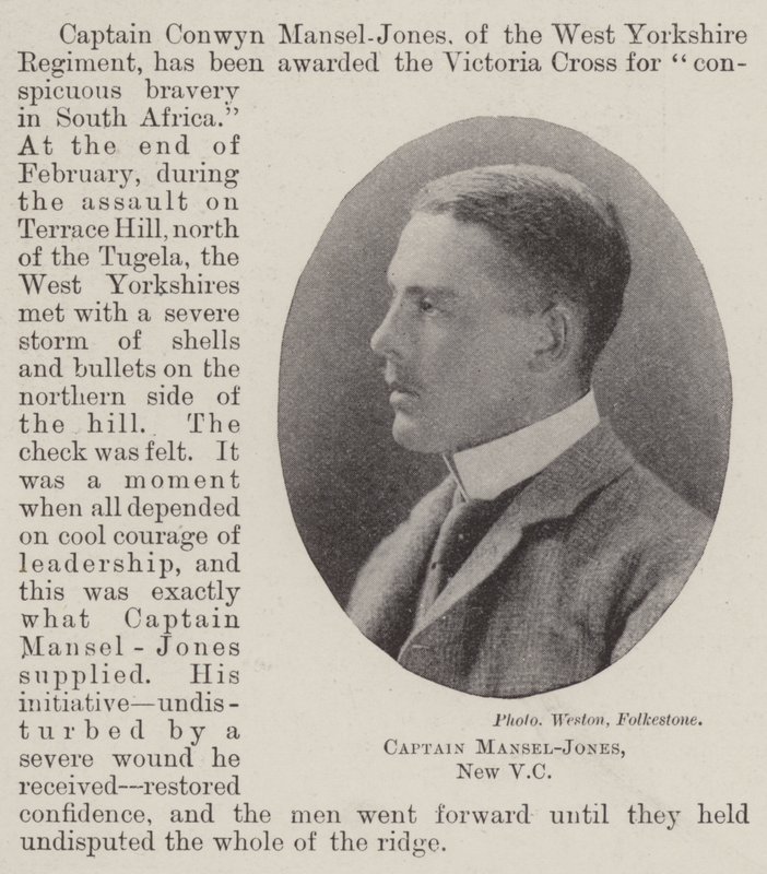Kapten Mansel-Jones, New VC av English Photographer
