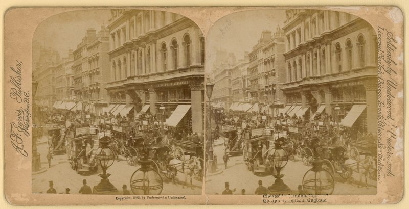 Cheapside, London; stereoskopisk bild av English Photographer