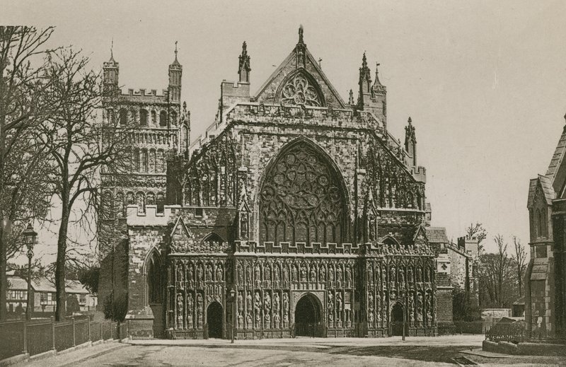 Exeter Cathedral, West Front av English Photographer
