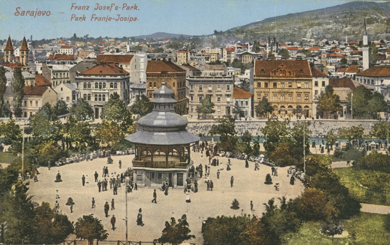 Franz Josef Park, Sarajevo (färgfoto) av English Photographer