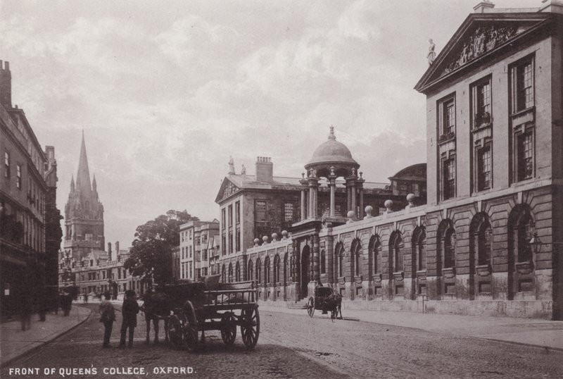 Framsidan av Queens College, Oxford av English Photographer