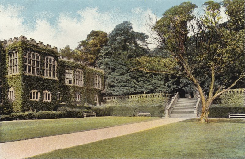 Haddon Hall och trappor av English Photographer
