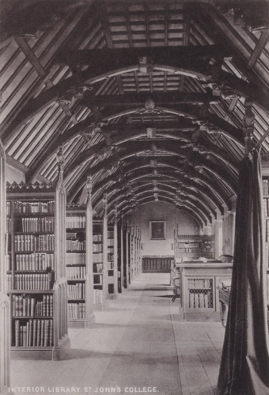 Interiörbibliotek St Johns College av English Photographer