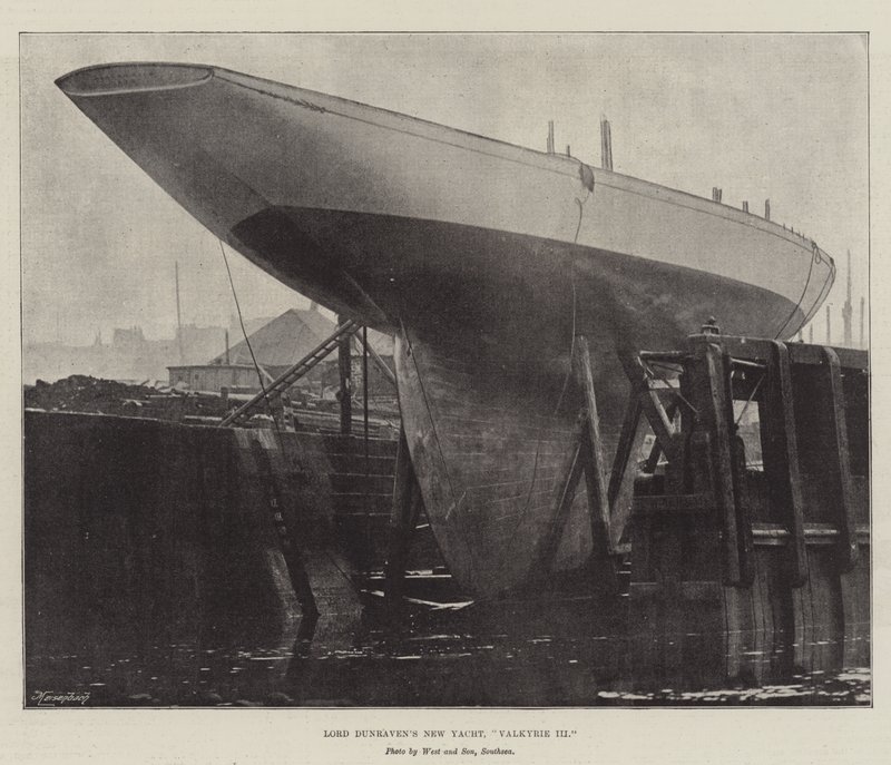 Lord Dunravens nya yacht, Valkyrie III av English Photographer