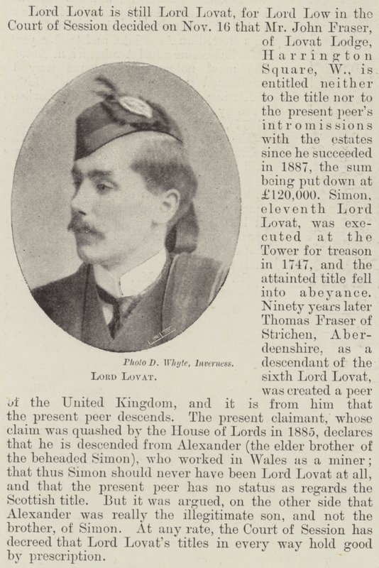 Lord Lovat av English Photographer