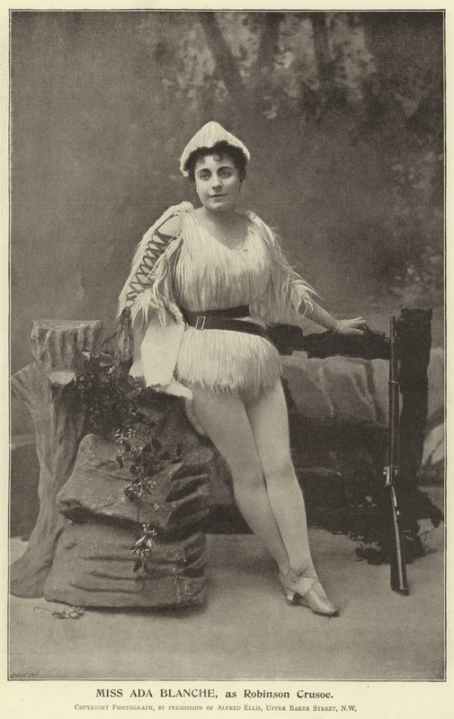 Miss Ada Blanche, som Robinson Crusoe av English Photographer