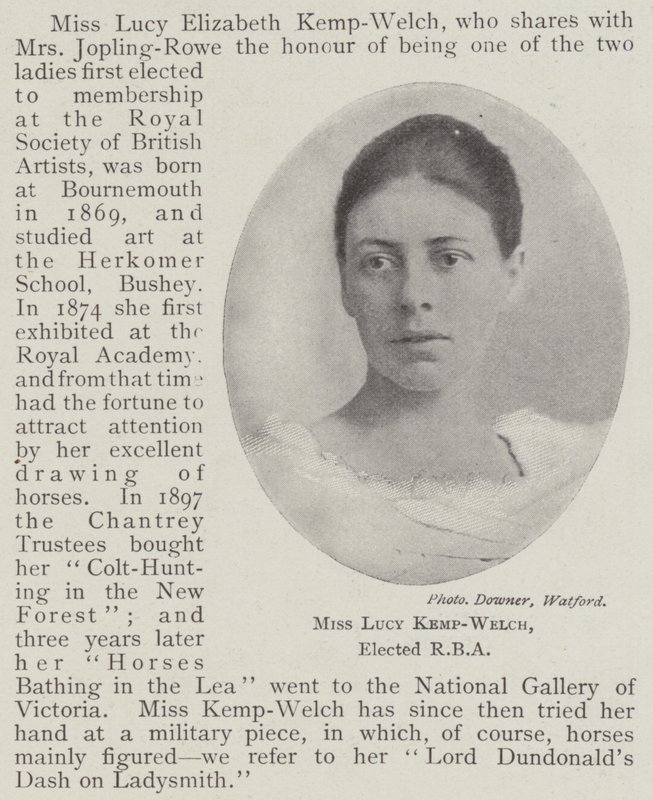 Miss Lucy Kemp-Welch, vald till RBA av English Photographer