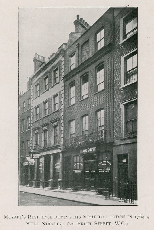 Mozarts bostad på 20 Frith Street, Soho av English Photographer