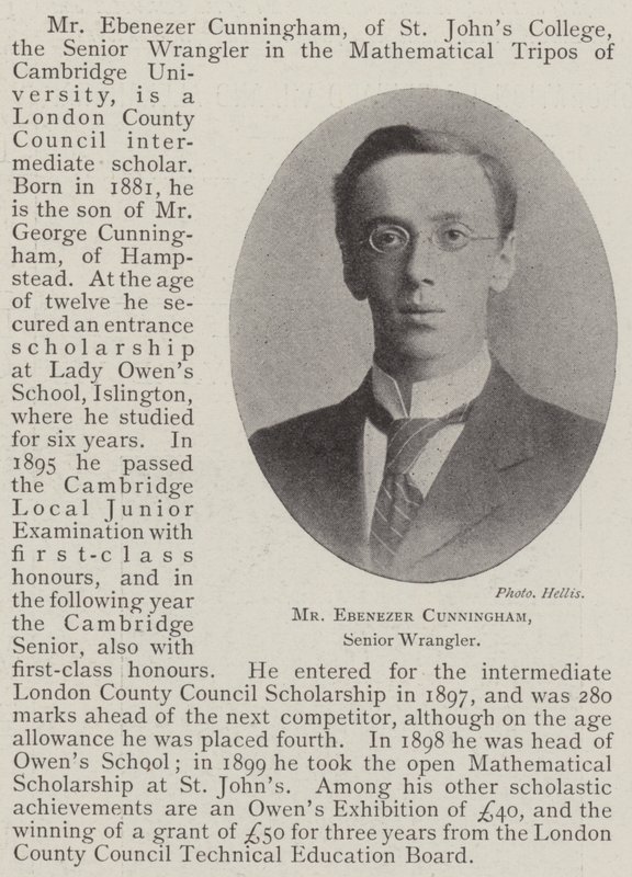 Mr Ebenezer Cunningham, senior Wrangler av English Photographer