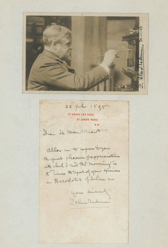 Porträtt av Lawrence Alma-Tadema av English Photographer