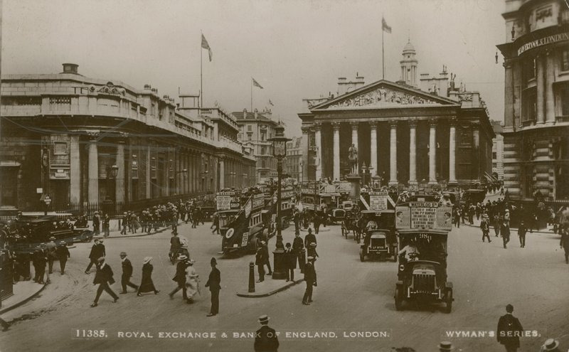 Royal Exchange och Bank of England, London av English Photographer