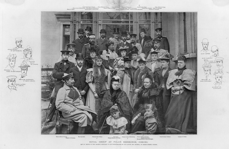 Kunglig grupp på Palais Edinburgh, Coburg av English Photographer