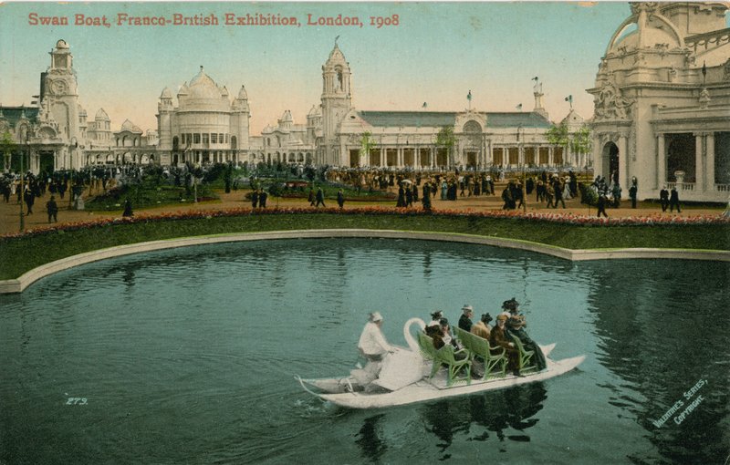 Swan Boat, fransk-brittisk utställning, London, 1908 av English Photographer