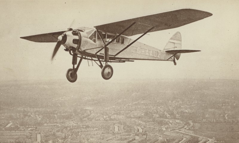De Havilland "Hawk-Moth" (svartvitt foto) av English Photographer