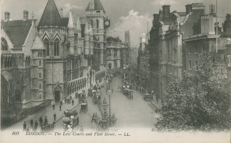 Lagdomstolen och Fleet Street, London av English Photographer