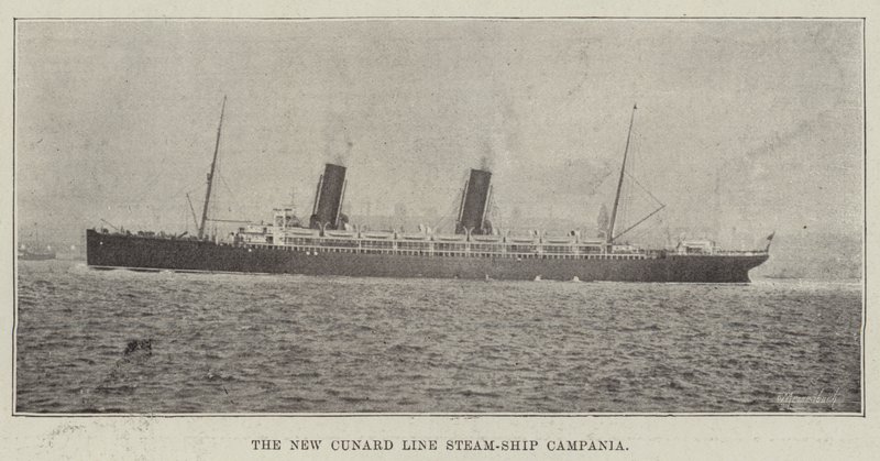 The New Cunard Line Steam-Ship Campania av English Photographer