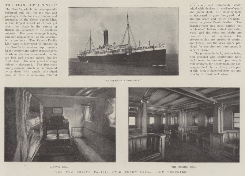 The New Orient-Pacific Twin-Screw Steam-Ship Orontes av English Photographer