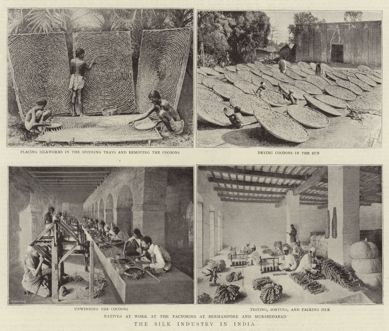 Silkesindustrin i Indien av English Photographer