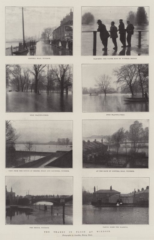 Themsen i översvämning vid Windsor av English Photographer
