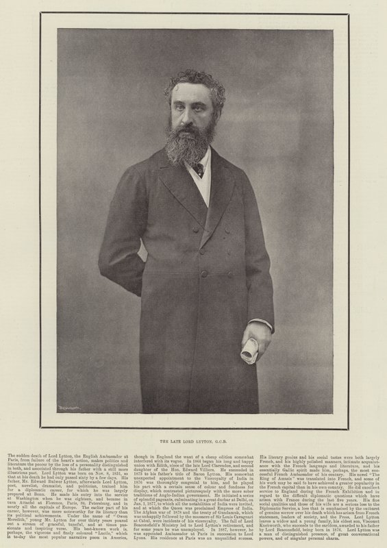 Den framlidne Lord Lytton, GCB av English Photographer