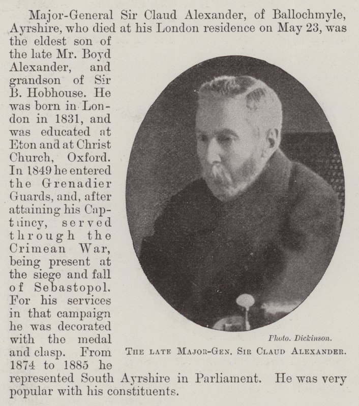 Den bortgångne generalmajoren Sir Claud Alexander av English Photographer
