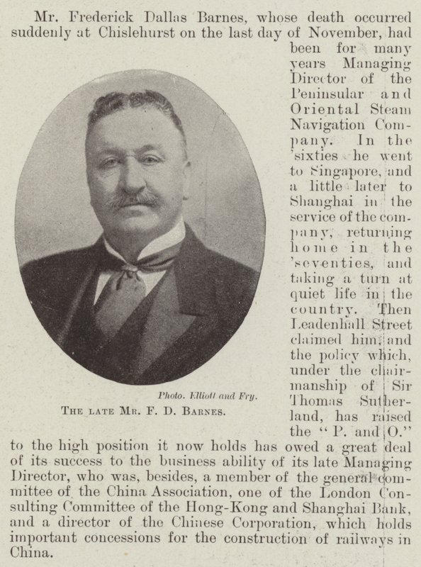 Den bortgångne Mr F D Barnes av English Photographer