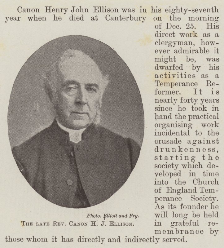 Den framlidne pastor kanon H J Ellison av English Photographer