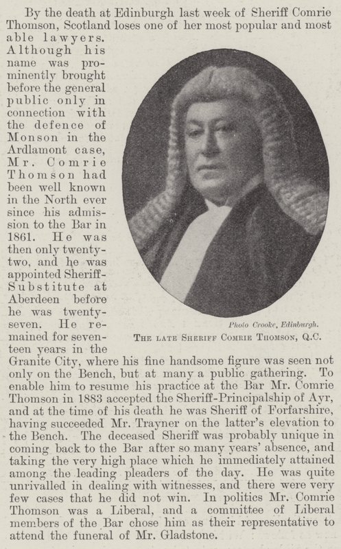 Den bortgångne sheriffen Comrie Thomson, QC av English Photographer