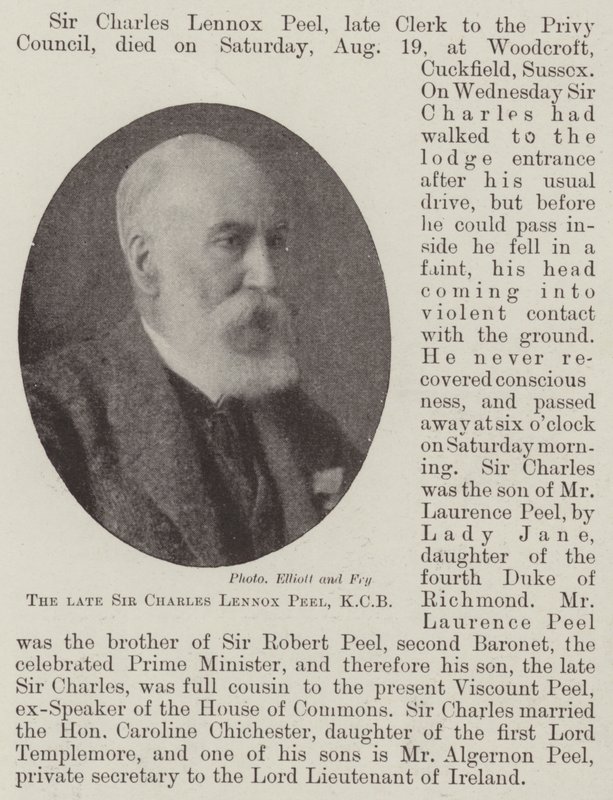 Den framlidne Sir Charles Lennox Peel, KCB av English Photographer