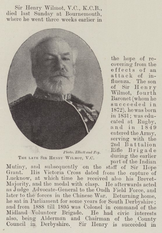 Den framlidne Sir Henry Wilmot, VC av English Photographer