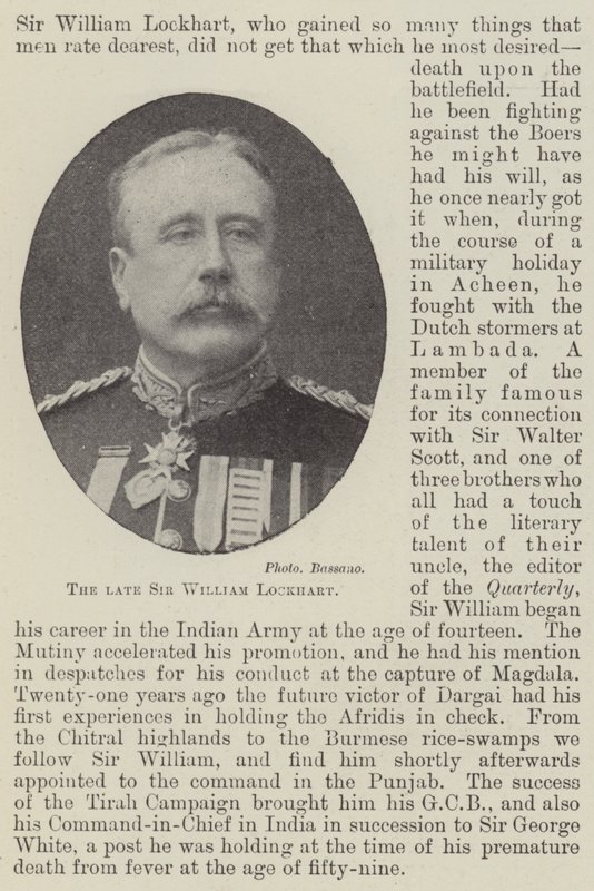 Den bortgångne Sir William Lockhart av English Photographer